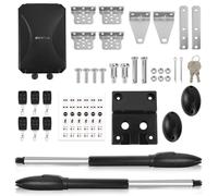 Eikuavons Opérateur automatique pour portail battant 600 kg à double battant - Kit d'ouverture de portail battant - 6,5 m ou 300 kg par vantail - Avec 6 télécommandes, témoin d'avertissement
