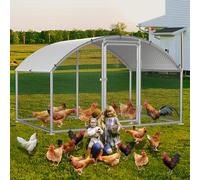 Eikuavons Poulailler, 3 x 2 x 2 m, avec toit en dôme, pour extérieur, en acier galvanisé et bâche colorée imperméable en PE, facile à nettoyer