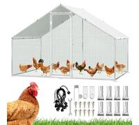 Eikuavons Poulailler Enclos en liberté, 3x2x2m avec serrure de sécurité et bâche PE imperméable, Facile à nettoyer, Enclos pour poules, Cage à oiseaux, Petits animaux et plantes