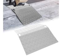 Eikuavons Rampe de seuil en aluminium, antidérapante, rampe de seuil, rampe pour fauteuil roulant, pont de seuil pour fauteuil roulant, capacité de charge 270 kg, rampe de pont, 100 x 70 x 10 cm