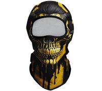 Eikuni Cagoule légère pour homme et femme pour ski, moto, moto, Halloween, cyclisme, équitation, chasse, pêche, Tête de mort dorée et noire, Taille unique