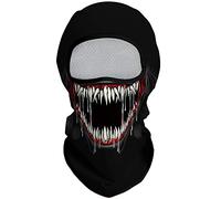 Eikuni Cagoule légère pour homme et femme pour ski, moto, moto, Halloween, cyclisme, équitation, chasse, pêche, Tête de mort yeux blancs bouche ouverte, taille unique