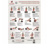 EILISON Poster d'entraînement complet avec plaque vibrante - Tableau complet de machine d'exercice avec suggestions d'entraînement et instructions détaillées dans un tableau d'entraînement pratique