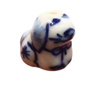 EILJSF 12 pièces 18*15MM animaux 12 perles en céramique du zodiaque pour la fabrication de bracelets perles en porcelaine bleues et blanches perles d'espacement pour l'artisanat fabrication de bijoux