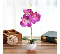 Eillybird Triple artificielle en plastique orchidée fleur en soie bouquet maison mini phalaenopsis simulation fête décoration mariage