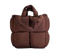 Sac à bandoulière rembourré pour femme - Sac fourre-tout de luxe à carreaux - Sac à main rembourré - Grande capacité sous les aisselles, Za-coffee (Basic Edition)
