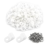Eilumduo Lot de 100 serre-câbles blancs de type R, 1,9 cm, en nylon de 100 vis pour la gestion des fils