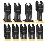 EILUO Lot de 20 lames de scie oscillantes extra longues et larges en titane pour clous en bois, sac de rangement en métal fin inclus