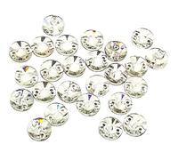 Eimass® 3533 Lot de 10 strass à coudre en verre taillé (18 mm, cristal transparent Rivoli)