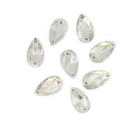 Eimass Lot de 50 cristaux en résine en forme de goutte à dos plat, à coudre ou à coller, pour costumes - Transparent - cristal transparent,