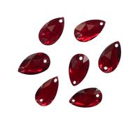 Eimass Lot de 50 cristaux en résine en forme de goutte à dos plat, à coudre ou à coller, pour costumes - Rouge - Goutte rouge Siam,