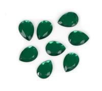Eimass® Lot de 50 strass en acrylique en forme de goutte d'eau Vert émeraude 10 x 14 mm