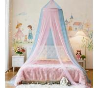 Eimilaly Ciel de lit Bicolore Moustiquaire Rose Bleue, Ciel de lit pour Fille Décoration de Chambre - Moustiquaire Suspendue pour Adultes, bébés, Porte Unique