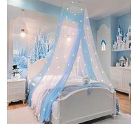 Eimilaly Ciel de lit Bicolore s'illumine dans Le Noir Blanc Bleu, moustiquaire Ciel de lit pour Fille Décoration de Chambre, Porte Unique