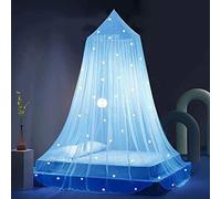 Eimilaly Ciel de lit étoilé Qui Brille dans Le Noir, paravent de lit pour Filles, Ciel de lit de Princesse pour Chambre de Fille, Blue