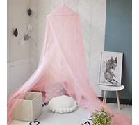 Eimilaly Ciel de lit Moustiquaire, baldaquin de lit pour décoration de Chambre de Fille - baldaquin Suspendu de Protection Contre Les Insectes pour Adultes, bébés, Camping en Plein air, Pink