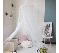 Eimilaly Ciel de lit Moustiquaire, baldaquin de lit pour décoration de Chambre de Fille - baldaquin Suspendu de Protection Contre Les Insectes pour Adultes, bébés, Camping en Plein air, White