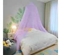 Eimilaly Ciel de lit Moustiquaire, baldaquin de lit pour décoration de Chambre de Fille - baldaquin Suspendu de Protection Contre Les Insectes pour Adultes, bébés, Camping en Plein air, Purple