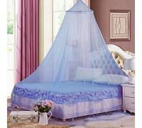 Eimilaly Ciel de lit moustiquaire, Ciel de lit pour Fille décoration de Chambre - moustiquaire baldaquin Suspendu pour Adultes, bébés, Camping en Plein air, Bleu Clair