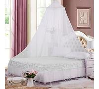 Eimilaly Ciel de lit moustiquaire, Ciel de lit pour Fille décoration de Chambre - moustiquaire baldaquin Suspendu pour Adultes, bébés, Camping en Plein air, Blanc