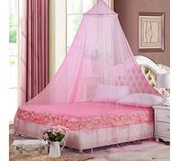 Eimilaly Ciel de lit moustiquaire, Ciel de lit pour Fille décoration de Chambre - moustiquaire baldaquin Suspendu pour Adultes, bébés, Camping en Plein air, Rose