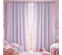 Eimilaly Rideaux Transparents Arc-en-Ciel pour Chambre à Coucher/Fête à thème/Mariage, Rideaux Transparents à Pochette à Tringle, 84 Pouces de Long (Rainbow, W59xL84inch/1 Panel)