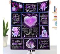 EIMOPE Cadeaux d'anniversaire pour sœur - Couverture d'amitié personnalisée, jeté en polaire confortable pour sœur, couverture chaude et légère pour literie et canapé