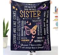 EIMOPE Couverture cadeau d'anniversaire pour sœur de la part d'une sœur - Cadeau d'amitié personnalisé pour sœur - Couverture polaire confortable pour ma sœur - Couverture chaude et légère pour