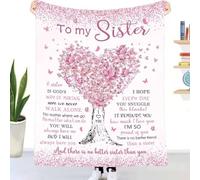 EIMOPE Couverture cadeau « To My Sister » de la part d'une sœur, cadeau d'anniversaire sœur, cadeau d'amitié, couverture personnalisée sœur, Noël, mariage, remise de diplôme meilleures amies,
