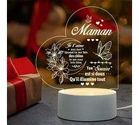 EIMOPE Veilleuse en Acrylique - Cadeau Personnalisé pour Maman, Femme - Fête des Mères, Anniversaire, Saint Valentin