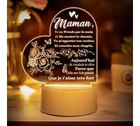 EIMOPE Veilleuse en Acrylique Cadeau pour Maman, Cadeaux Saint Valentin Maman, Cadeau Anniversaire Maman, Personnalisé Cadeau de Fête des Mères, Cadeau Anniversaire Femme, Cadeau Saint Valentin Femme