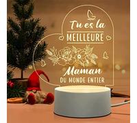 EIMOPE Veilleuse Rechargeable USB en Acrylique - Cadeau Personnalisé pour Maman, Anniversaire, Fête Des Mères, Noël, Saint Valentin