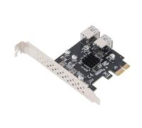 EIMSOAH Adaptateur de Fente PCI E 1x à 4 USB 3.0, Transfert de Données Stable et Efficace pour 5Gbps, Carte Adaptateur PCIe à 4 Ports, Plug and Play