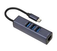 EIMSOAH Adaptateur Ethernet Hub USB C avec 4 Ports Multiport USB C vers Ethernet pour Ordinateurs Portables, Tablettes, Alliage D'aluminium, 3 Ports RJ45 100 Mbps, Port, Conception de Trou de