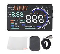 EIMSOAH Affichage Tête Haute HUD pour Voiture, Écran de Vitesse sur Pare-Brise 5 Pouces, Compatible avec OBD II EOBD, Écran Rabattable