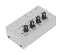 EIMSOAH Amplificateur de Casque Stéréo 4 Canaux Ultra Compact à Faible | Châssis en Métal, 4 Boutons de Volume Indépendants, pour la Surveillance de Scène, Utilisation TV avec écouteurs, Aucune