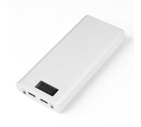 EIMSOAH Boîtier de batterie portable 8 x 18650, double ports USB, affichage LCD, indicateur LED, pour batterie rechargeable Li-ion 3,7 V (blanc)