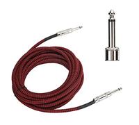 EIMSOAH Câble de Guitare de Haute qualité, Connecteur Mâle de 6,35 Mm, Matériau en Filet de Coton tissé, Noyau 22 AWG, Cordon D'ampli de 19,7 Pieds pour Musiciens et Artistes (JD6205)