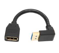 EIMSOAH Câble D'extension Displayport 90 Degrés Version Adaptateur Mâle vers Femelle pour 8k 60hz 4k 144hz, Résistant à la Corrosion pour Moniteurs et Projecteurs ABS 0,15 Mètres