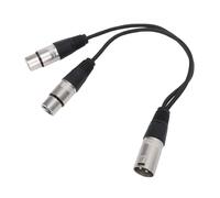 EIMSOAH Câble Répartiteur XLR Double Femelle vers Mâle Adaptateur de Cordon de Microphone équilibré Professionnel de 1 Pied pour Studio D'enregistrement Noir 1 X Câble Répartiteur XLR (pièce)