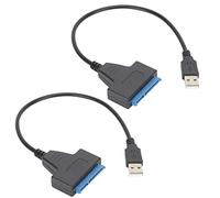 EIMSOAH Câble USB 2.0 vers Long Efficace pour Disque Dur/SSD 2,5", Compatible avec, pour OS X, pour, Lot de Noir