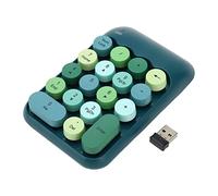 EIMSOAH Clavier Numérique Fil 2,4 GHz, 18 Touches Rondes de Couleur Rétro, Mini Clavier Numérique avec Récepteur USB pour Ordinateur Portable (Couleur Vert foncé)