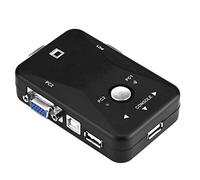 EIMSOAH Commutateur KVM USB 2.0, Commutateur VGA 2 Ports 4 Ports avec Bouton pour Partager le Moniteur Clavier Souris, Prise en Charge de la Résolution 1920x1440 Plug Play (bouchées)