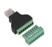 EIMSOAH Connecteur Ethernet DVR RJ45 Mâle vers Adaptateur de Borne à Vis 8 Broches pour Câblage structuré, Forte stabilité du Signal, Plastique Résistant à l'usure, 19 G