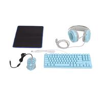 EIMSOAH Éclairage RVB Clavier de Jeu Mécanique Souris 7.1 Casque USB Kit de Jeu Léger et Confortable pour Les Amateurs de Jeux ABS Bleu 1 Ensemble