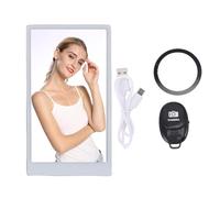 EIMSOAH Écran de Selfie de Téléphone HD 2K de 4,7 Pouces, Moniteur de Caméra Arrière sans Fil, Télécommande Bluetooth, pour Vlog Live Stream TikTok (Blanche)