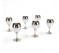 EIMSOAH Ensemble de 6 Verres à Vin en Acier Inoxydable, Gobelets à Vin en Métal Incassables de 60 Ml, Conception Européenne à Tige Haute, avec un Style élégant et Facile pour les