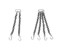 EIMSOAH Ensemble de Chaînes à Crochets, Modèle de Grue, Accessoires de Levage en Métal, Installation Facile pour Camions à Chenilles RC, Deux et Quatre Crochets Noirs, 1/50 (12CM)