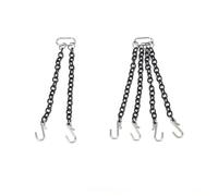EIMSOAH Ensemble de Chaînes à Crochets, Modèle de Grue, Accessoires de Levage en Métal, Installation Facile pour Camions à Chenilles RC, Deux et Quatre Crochets Noirs, 1/50 (8CM)