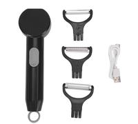 EIMSOAH Éplucheur de Pommes de Terre électrique 3 en 1, Gadget de Cuisine Rechargeable par USB avec 3 Lames en Acier Inoxydable pour éplucher sans Effort les Légumes et les Fruits (Noir)